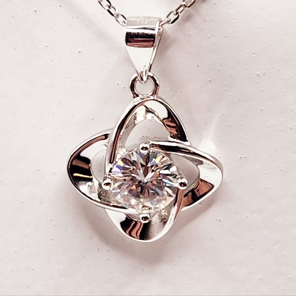 Moissanite Love Knot Pendant